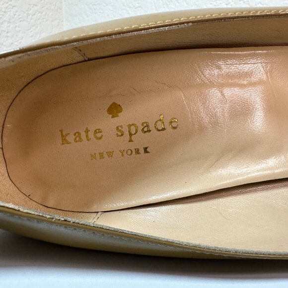 Kate Spade New York Patent Leather Classic Karolina Pumps Beige Camel Size 8.5 - Picture 14 of 14